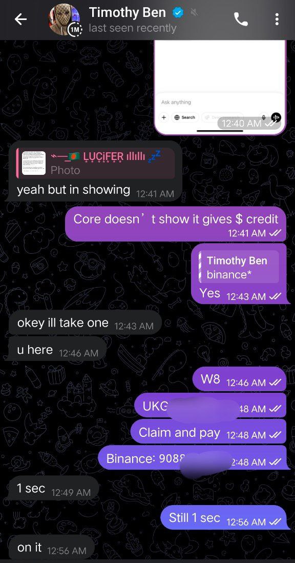 Purchase screenshot from Timothy Ben